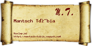 Mantsch Tóbia névjegykártya
